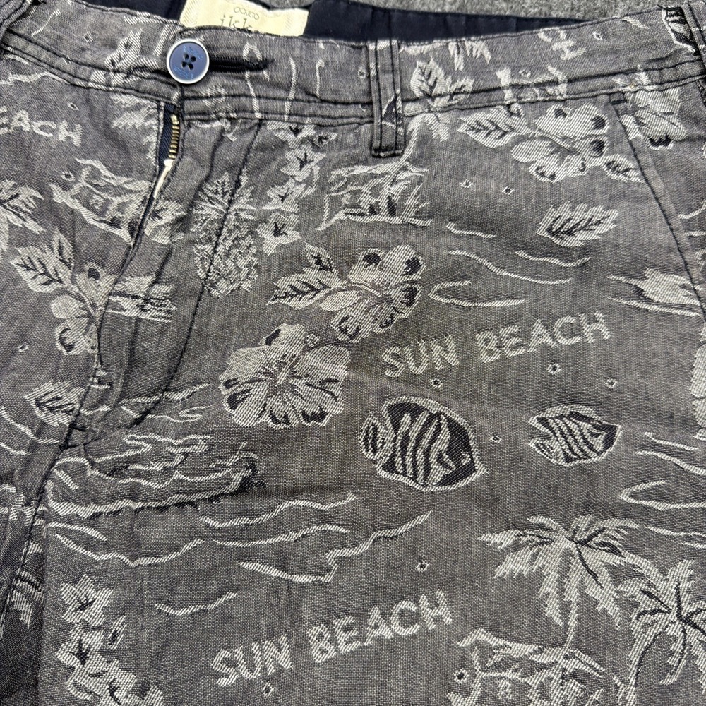 Ikka Mens Adult XL / 34 Waist Gray Sun Beach All Over Shorts Japan! - Picture 2 of 7